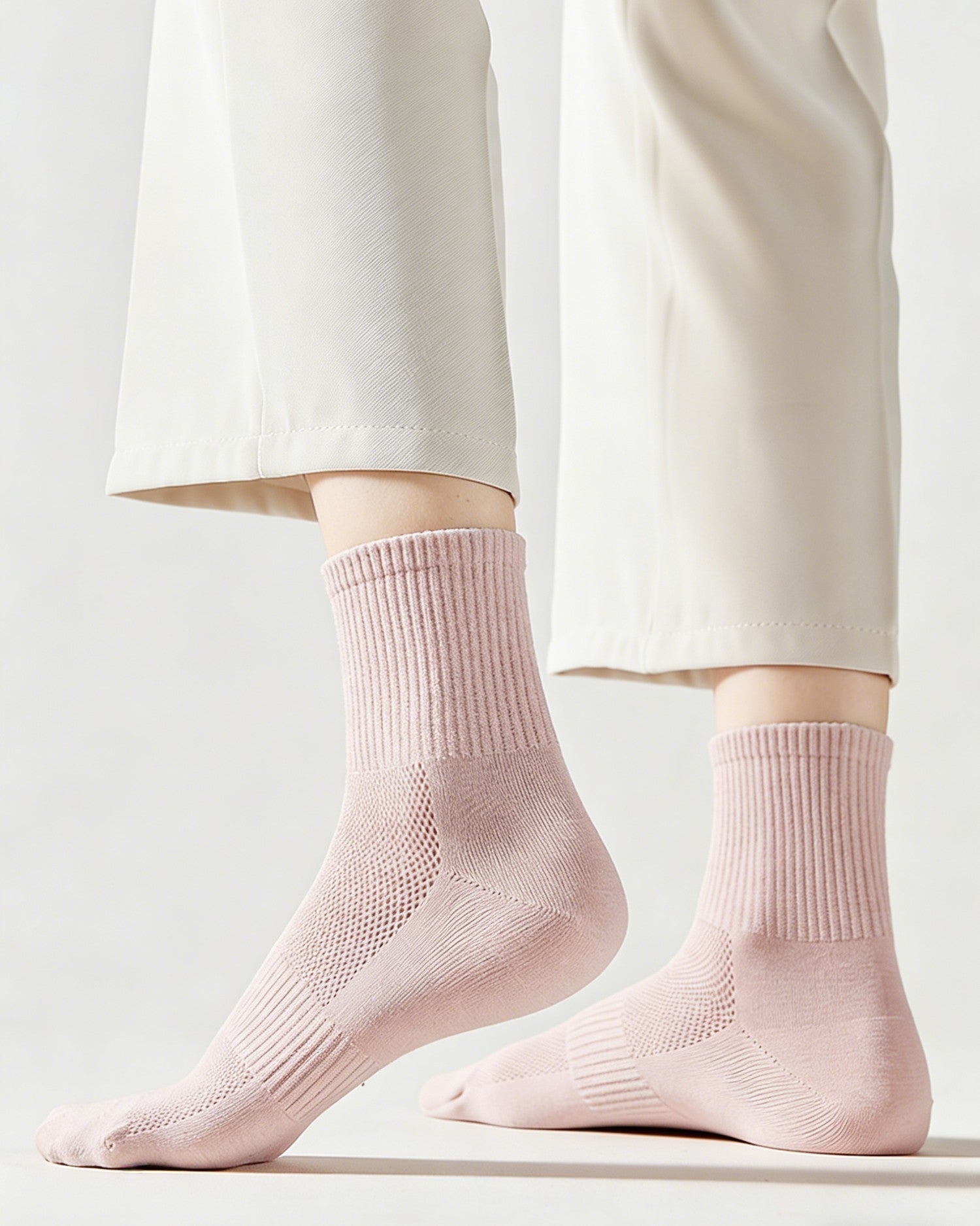 Womens Crew Socks Mesh Breathable Cooling Comfortable