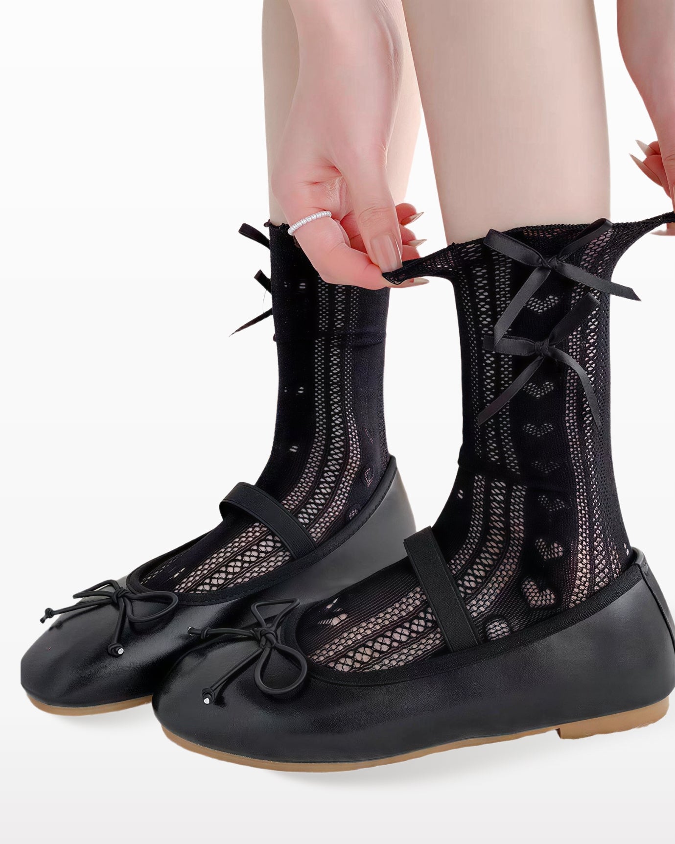 Womens Crew Socks Mesh Pattern Cooling Comfortable Fashion Styling