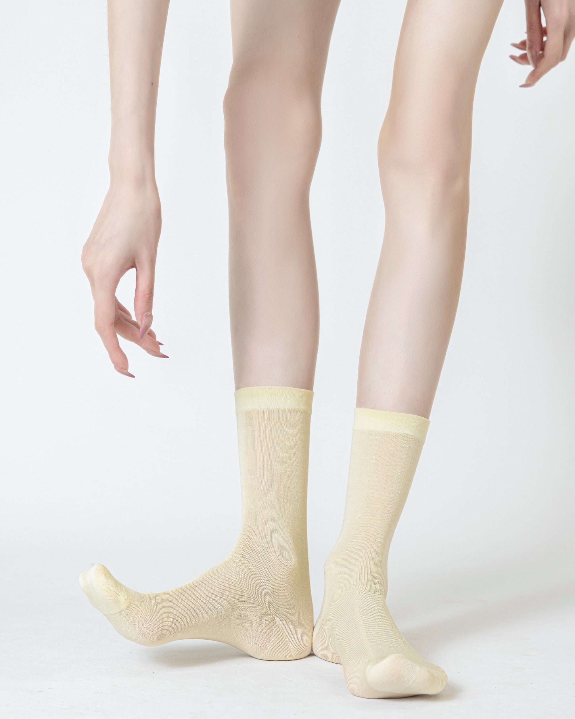 Womens Crew Socks Mulberry Silk Blend Cooling Comfortable Fashion Styling - SWEET NANA Main image