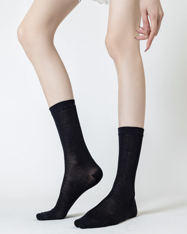 Womens Crew Socks Mulberry Silk Blend Cooling Comfortable Fashion Styling - SWEET NANA
