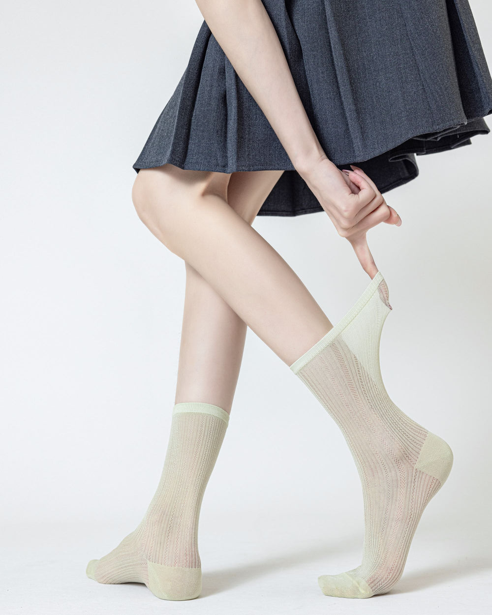 Womens Crew Socks Mulberry Silk Blend Cooling Fashion Styling Comfortable - SWEET NANA