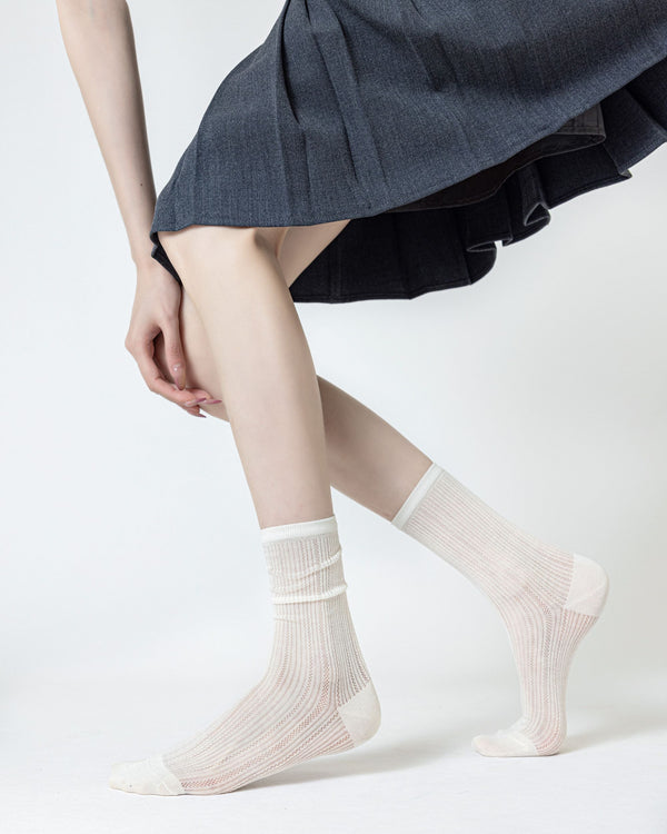 Womens Crew Socks Mulberry Silk Blend Cooling Fashion Styling Comfortable - SWEET NANA