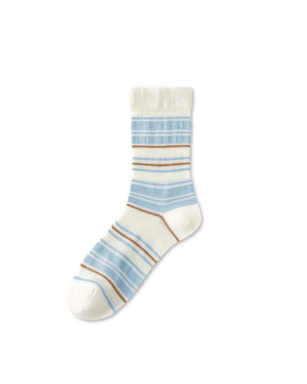 Womens Crew Socks Puppy Team Stripe Poodle Pattern Cute Sheer Socks - SWEET NANA