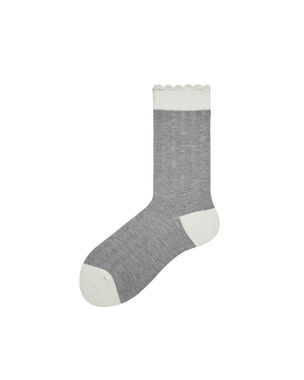 Womens Crew Socks Retro Contrast Color Block Casual Socks - SWEET NANA