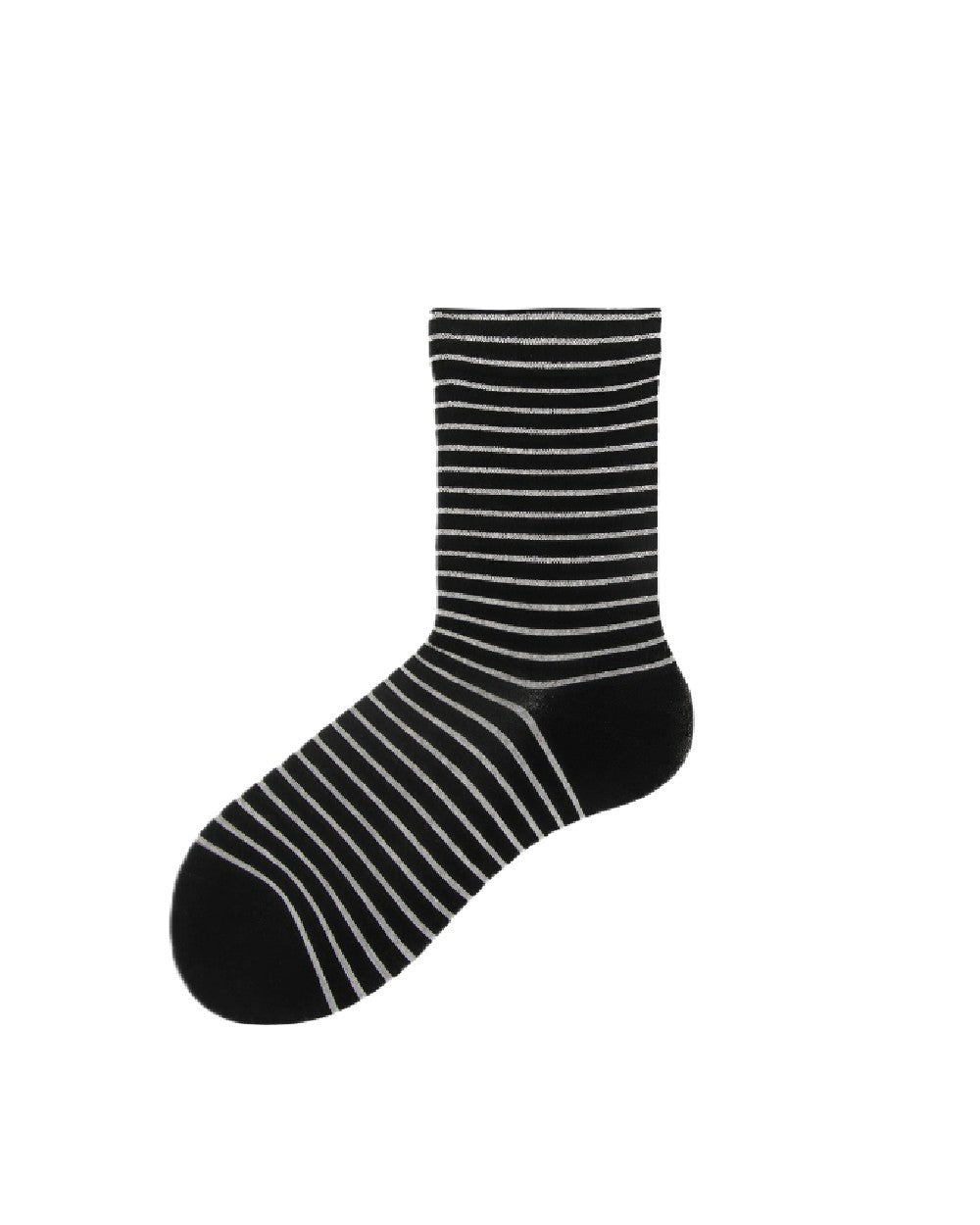 Womens Crew Socks Retro Tone Stripe Ribbed Casual Socks