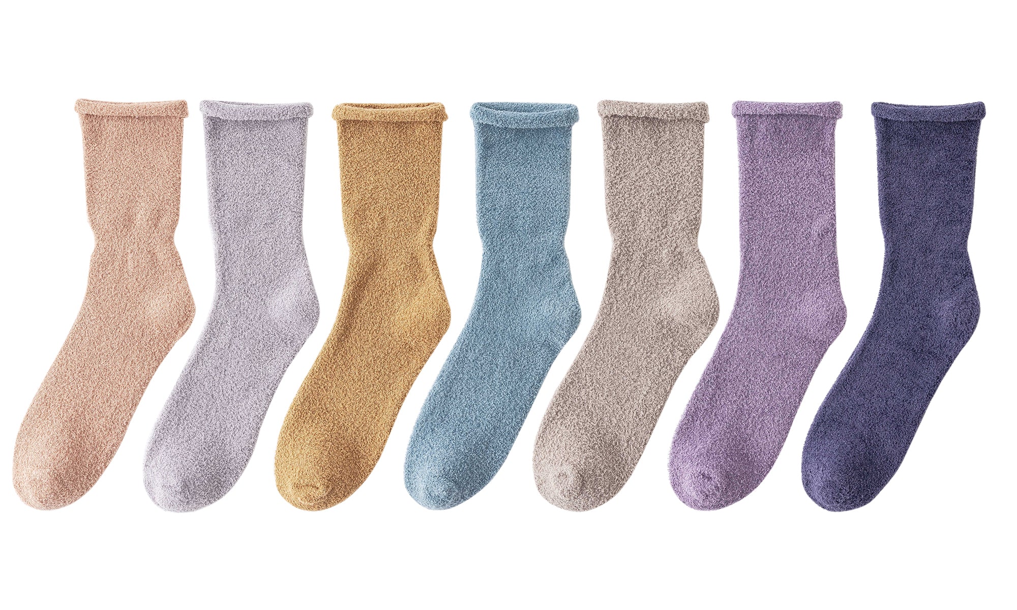 レディース クルー ソックス 無地 カラー ソフト コージー ウォーム カジュアル ソックス