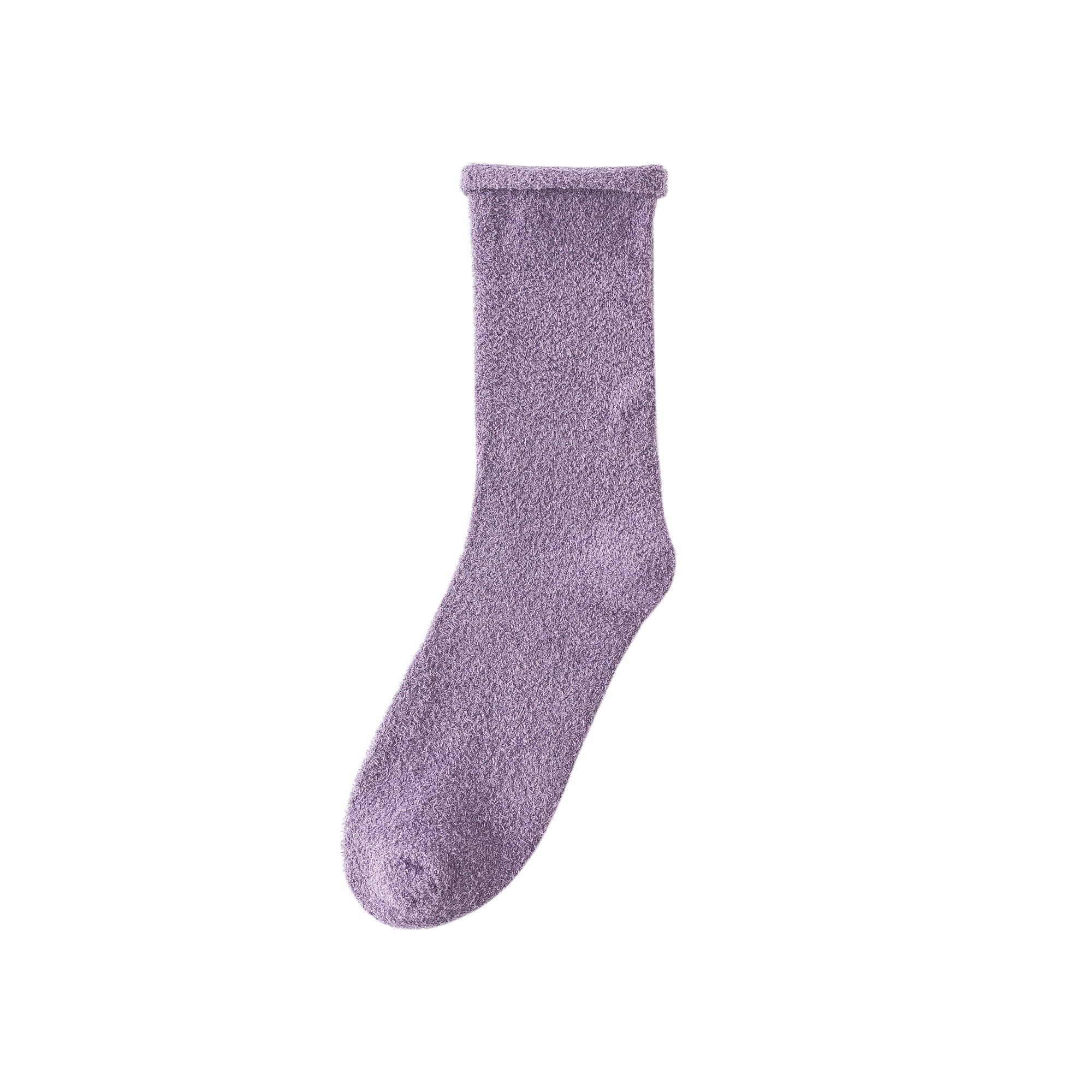 レディース クルー ソックス 無地 カラー ソフト コージー ウォーム カジュアル ソックス