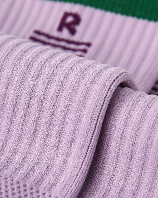 Womens Crew Thin Sports Compression Socks Green Trim Purple - SWEET NANA