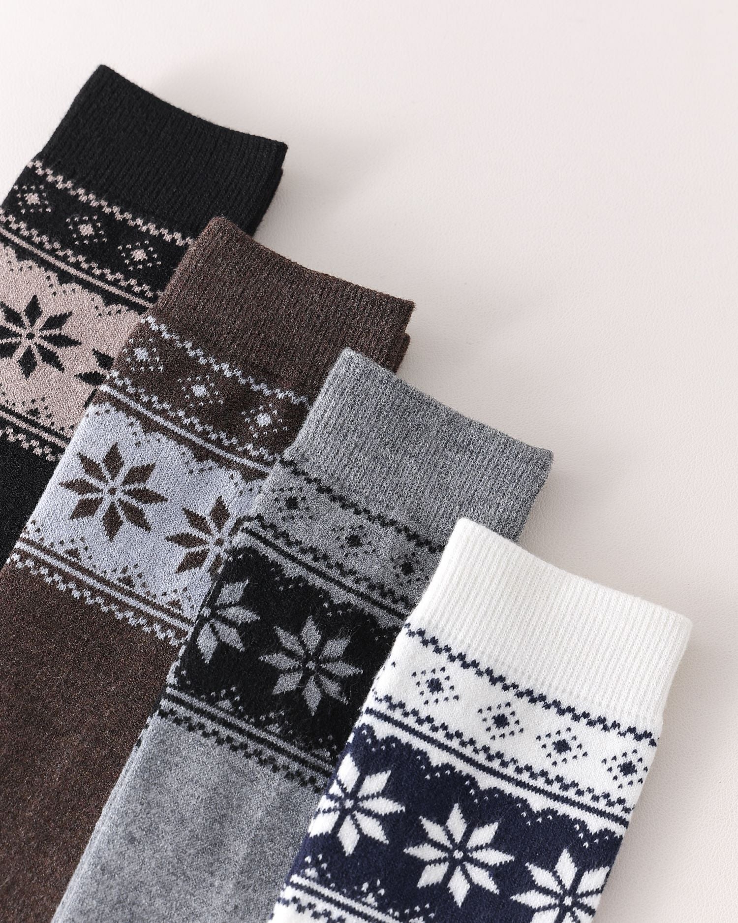 Womens Fair Isle Leg Warmers Stirrup Style Warm Knitted Socks