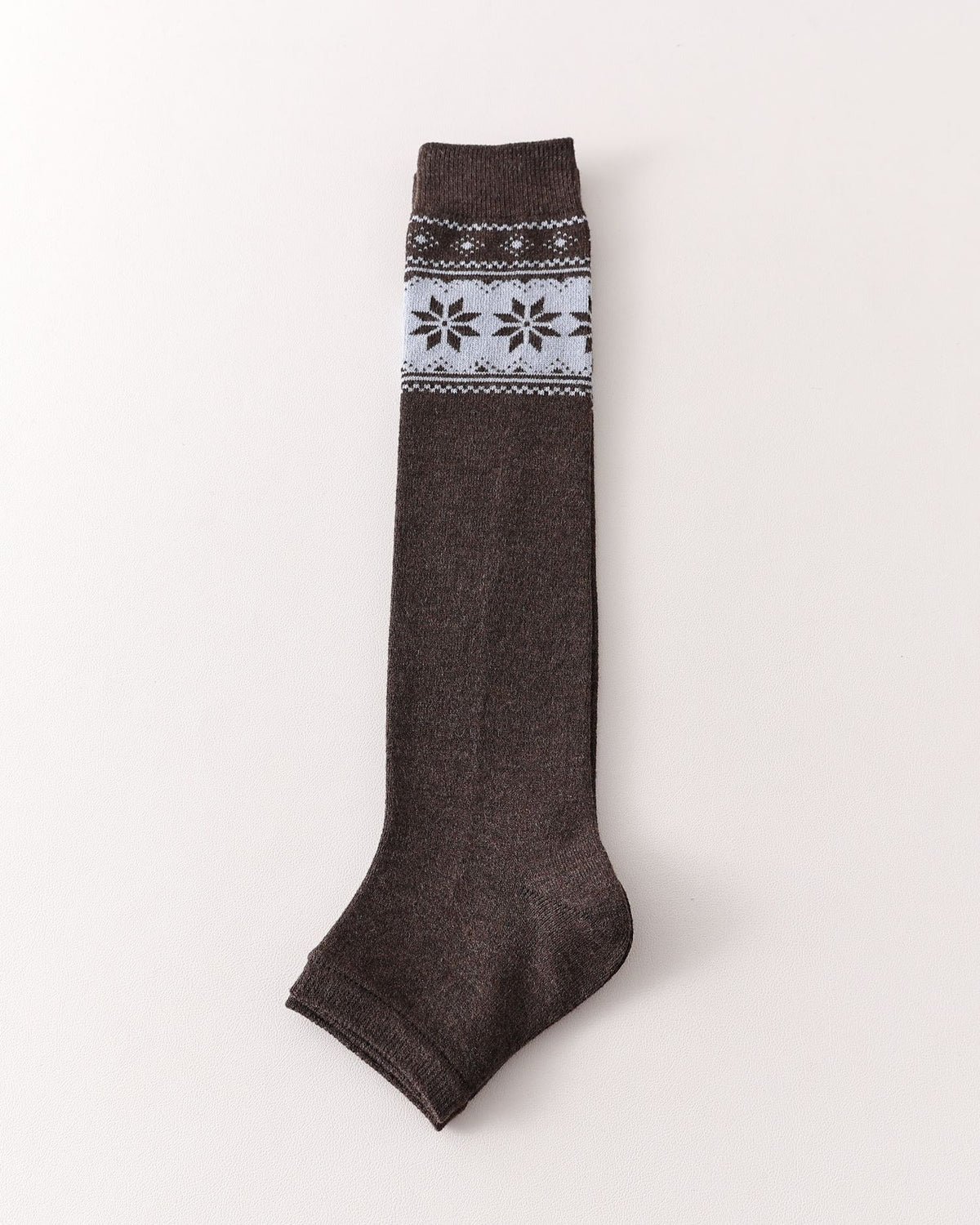 Womens Fair Isle Leg Warmers Stirrup Style Warm Knitted Socks