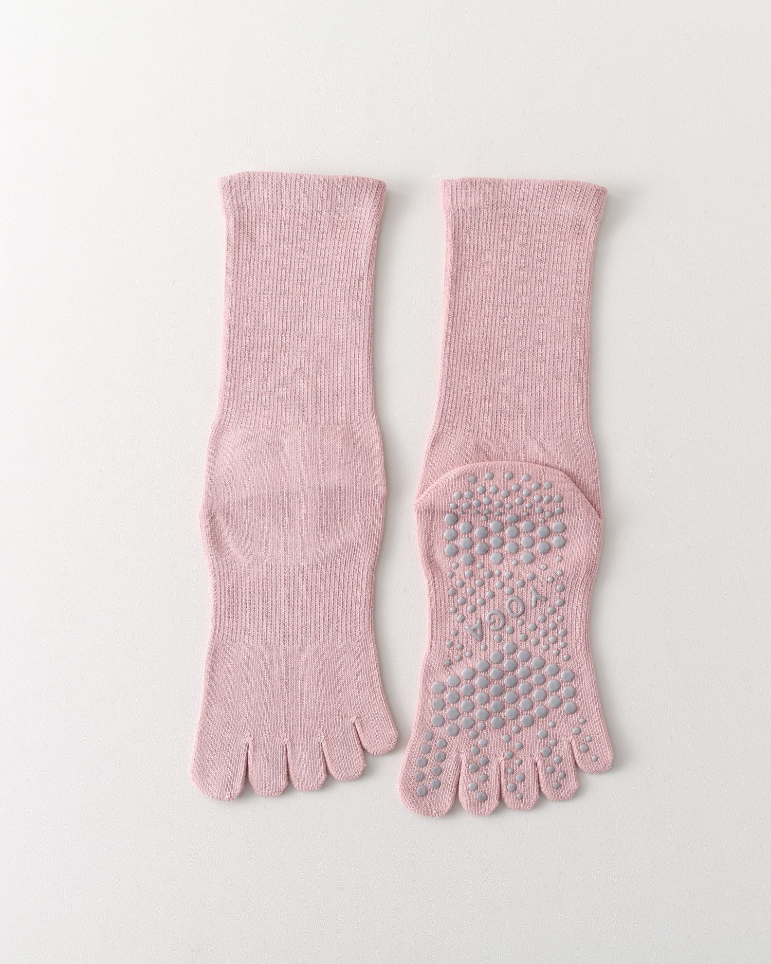 Womens Five Toe Yoga Socks Breathable Anti Slip Grip Crew Fit