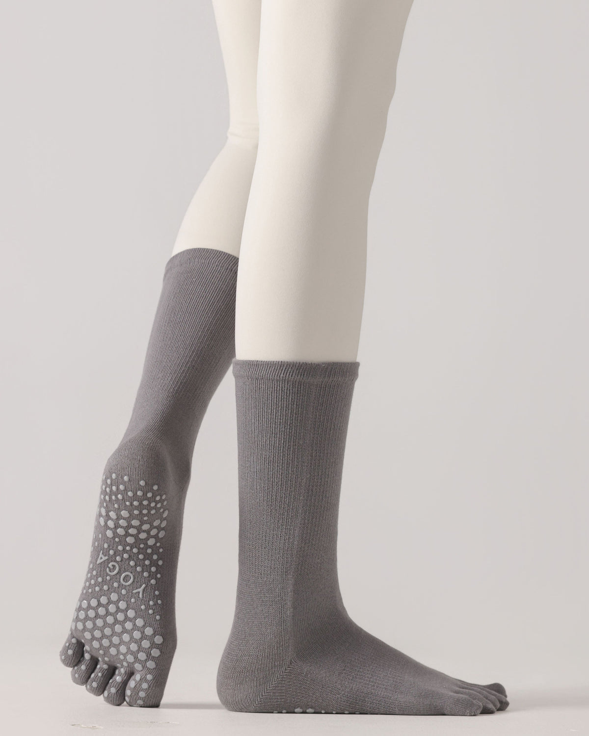 Womens Five Toe Yoga Socks Breathable Anti Slip Grip Fit Crew