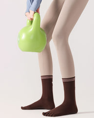 Womens Five Toe Yoga Socks Embroidered Non Slip Grip Breathable