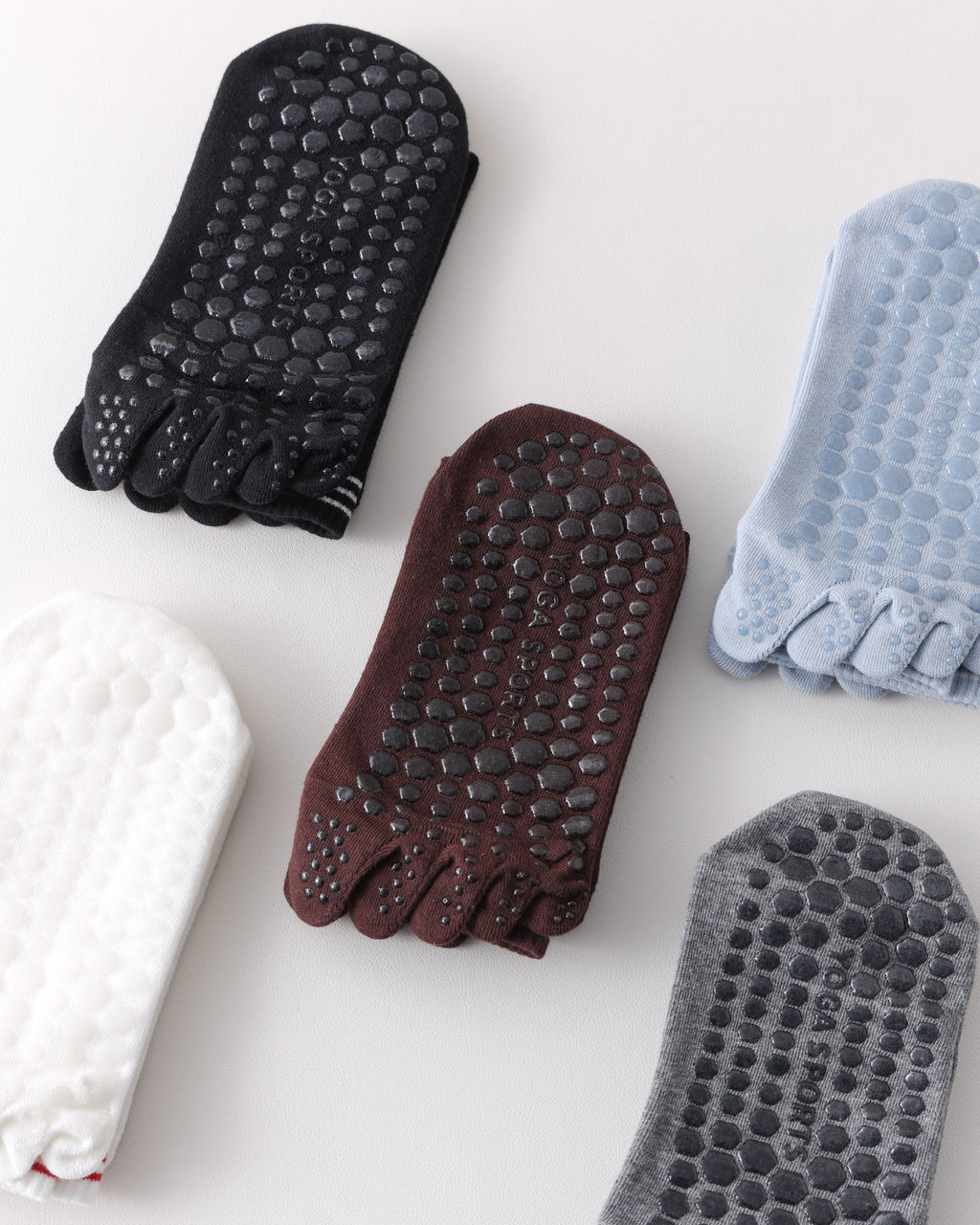 Womens Five Toe Yoga Socks Embroidered Non Slip Grip Breathable - SWEET NANA