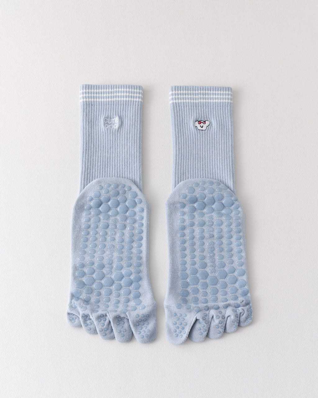 Womens Five Toe Yoga Socks Embroidered Non Slip Grip Breathable - SWEET NANA