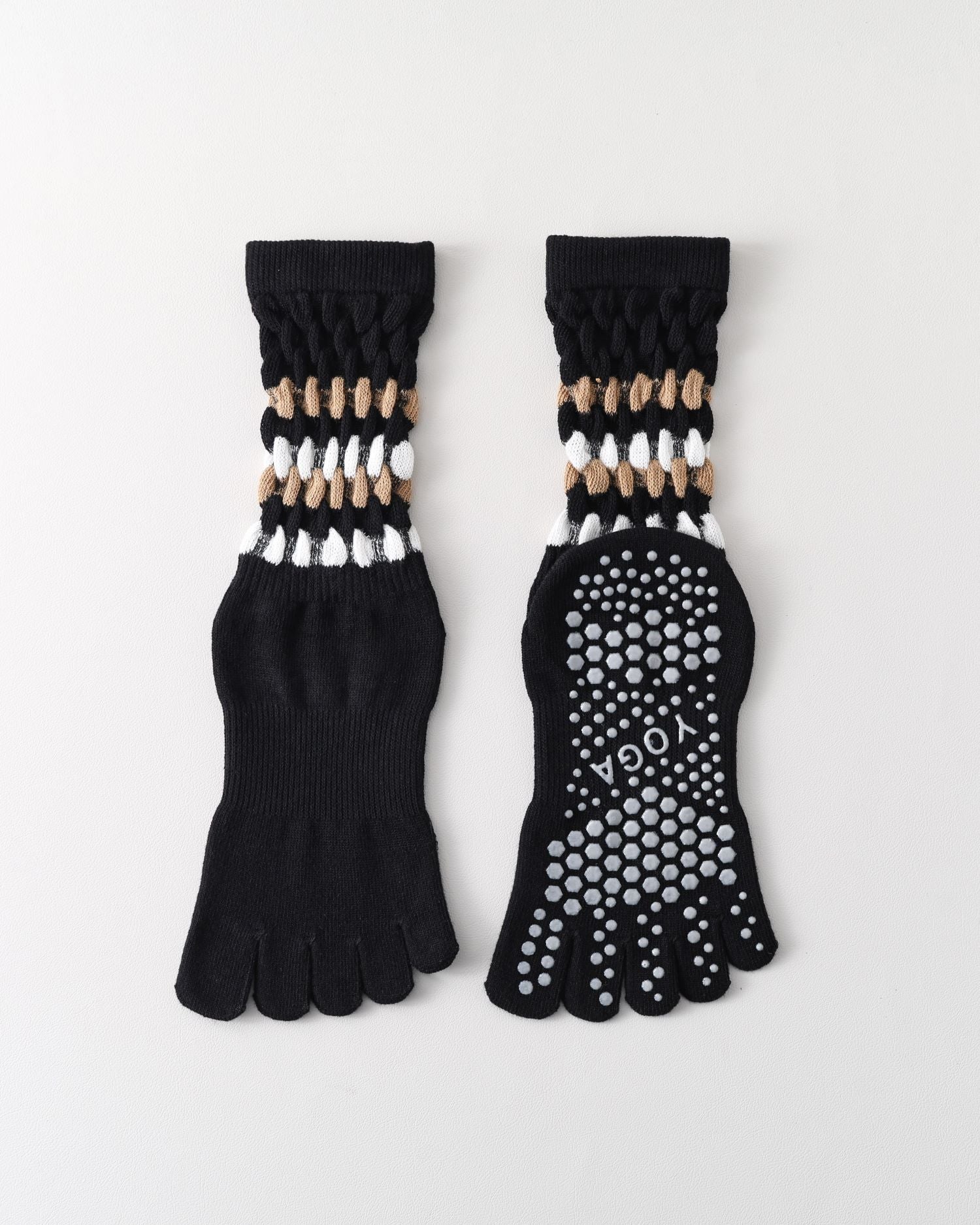 Womens Five Toe Yoga Socks Non Slip Grip Breathable Crew