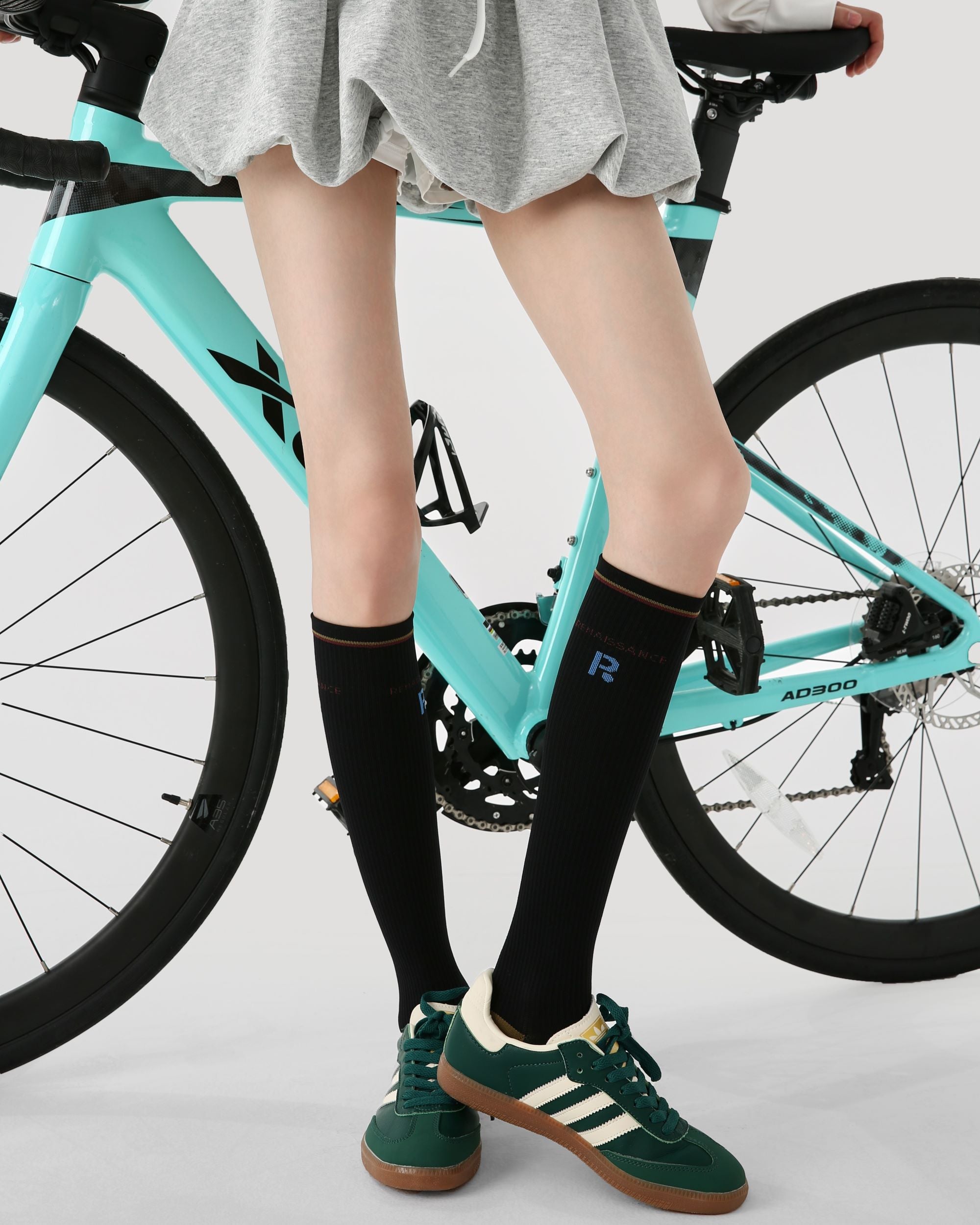Womens Knee High Micro Pressure Sports Compression Thin Socks Black - SWEET NANA Main image