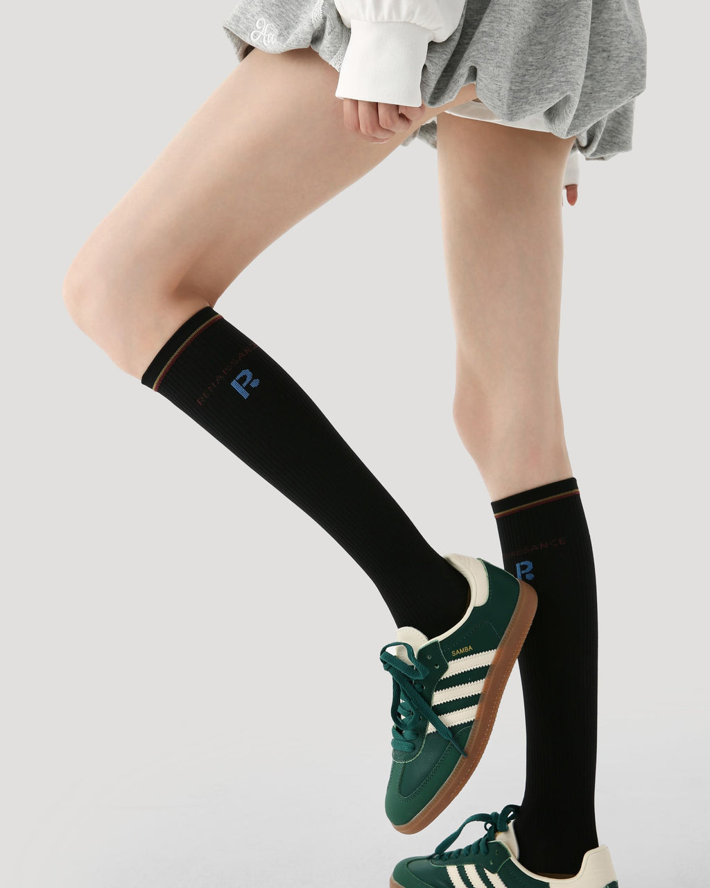 Womens Knee High Micro Pressure Sports Compression Thin Socks Black - SWEET NANA