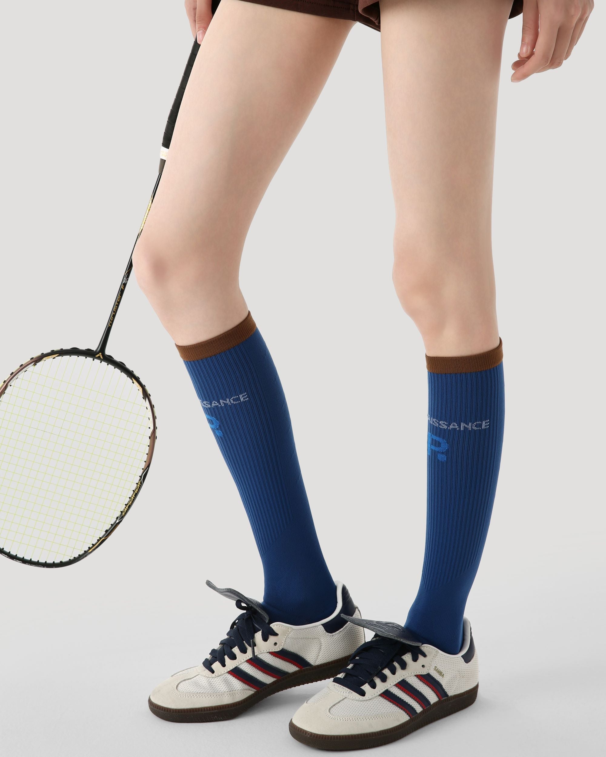 Womens Knee High Micro Pressure Thin Sports Compression Socks Blue - SWEET NANA