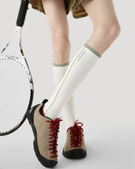 Womens Knee High Micro Pressure Thin Sports Compression Socks White