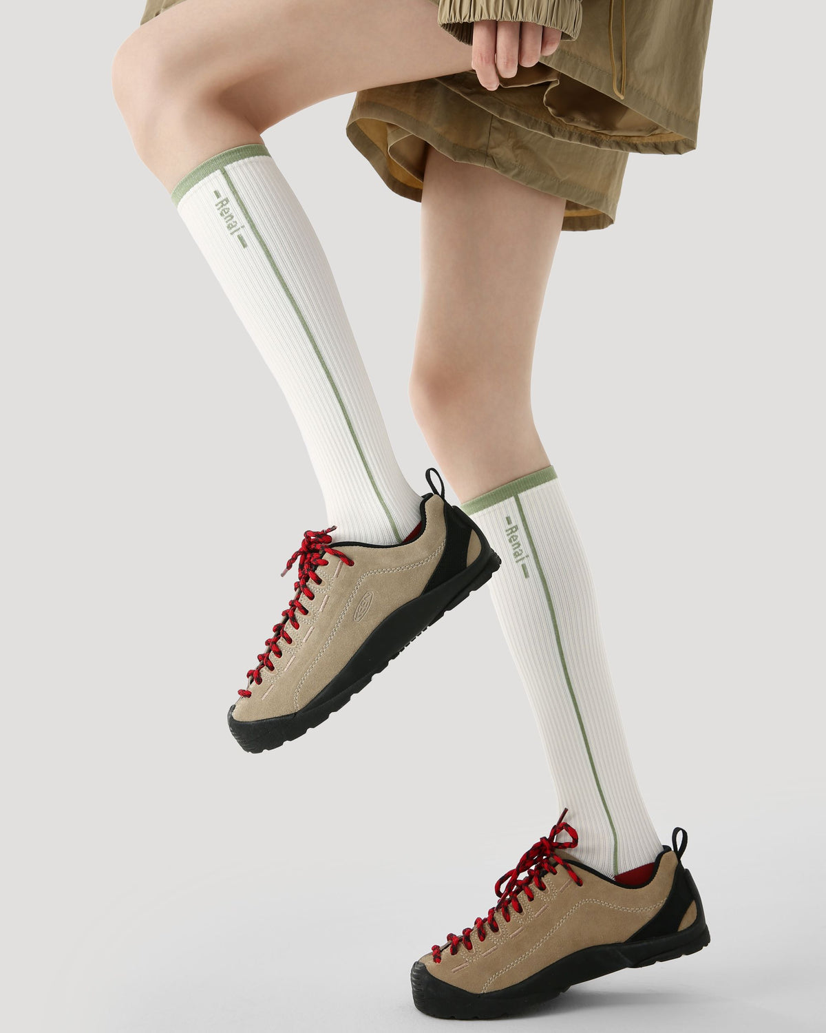 Womens Knee High Micro Pressure Thin Sports Compression Socks White