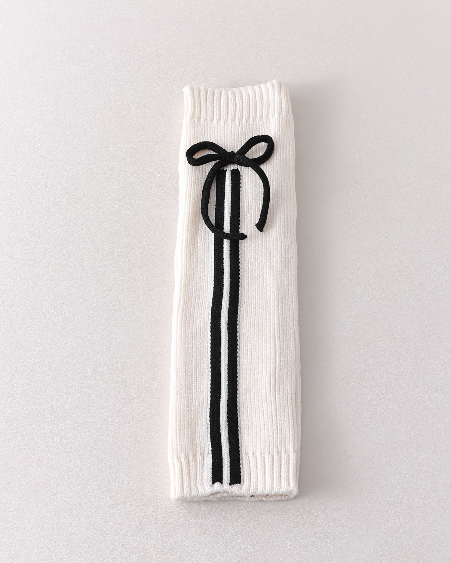 レディース ニーハイ ソックス リボン付き リブ編み ニット 暖かくスタイリッシュなレッグウォーマー