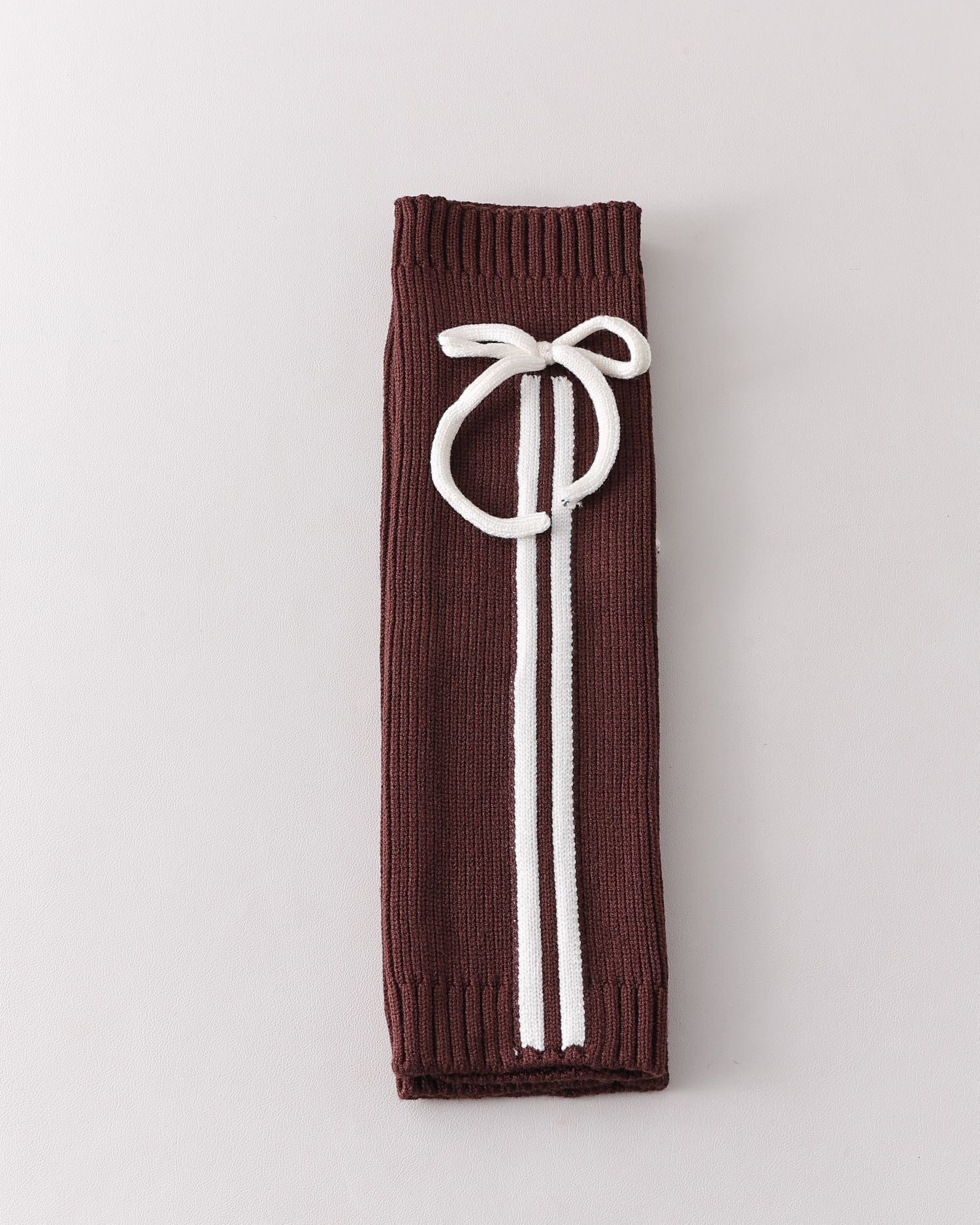 レディース ニーハイ ソックス リボン付き リブ編み ニット 暖かくスタイリッシュなレッグウォーマー