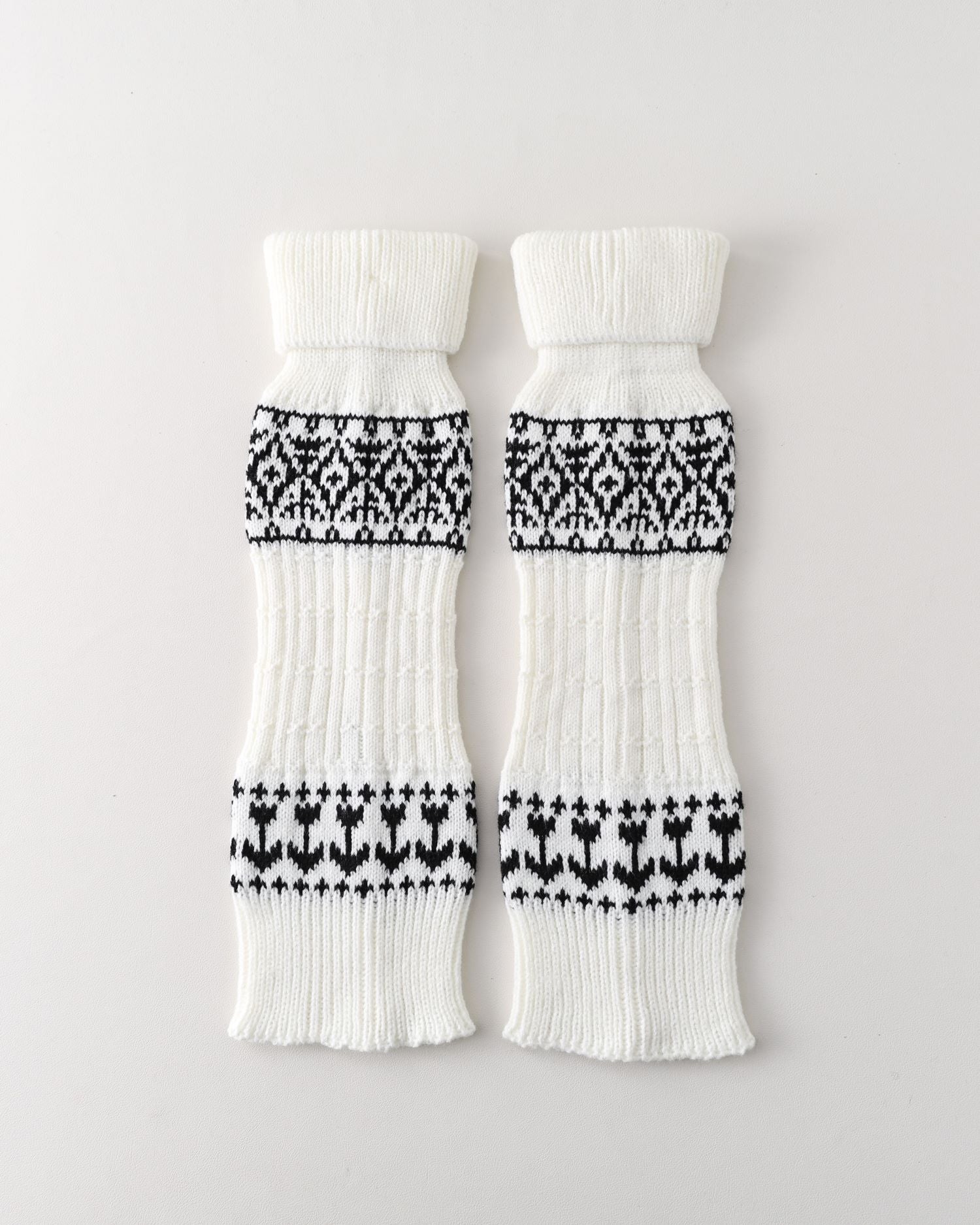 レディース 膝丈ソックス フェアアイル柄 ニット ヴィンテージ おしゃれ レッグウォーマー