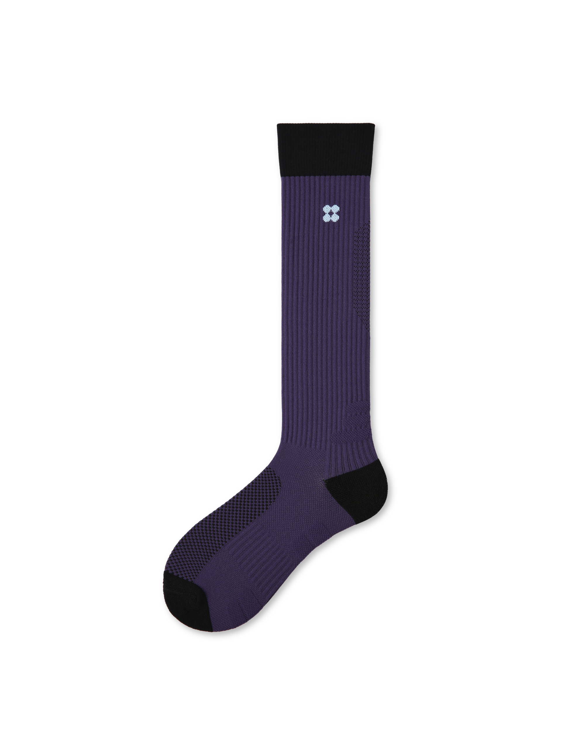 Womens Knee High Thin Sports Compression Socks Cloud Logo Purple