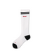 Womens Knee High Thin Sports Compression Socks Double Stripe White - SWEET NANA