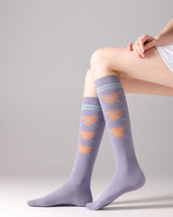 Womens Korean Style Pressure Knee High Yoga Socks Non Slip