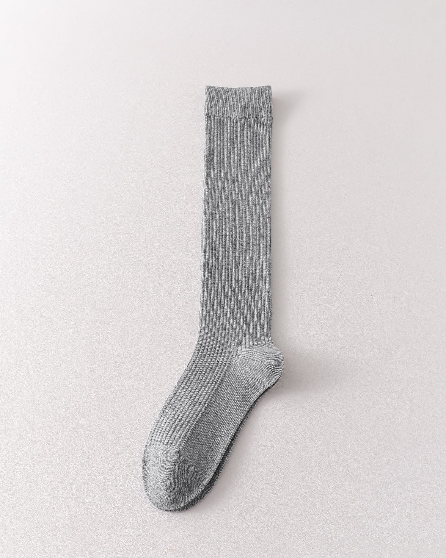 Womens Miu Style Knee High Socks Seamless Toe Ribbed Knit Slim Look