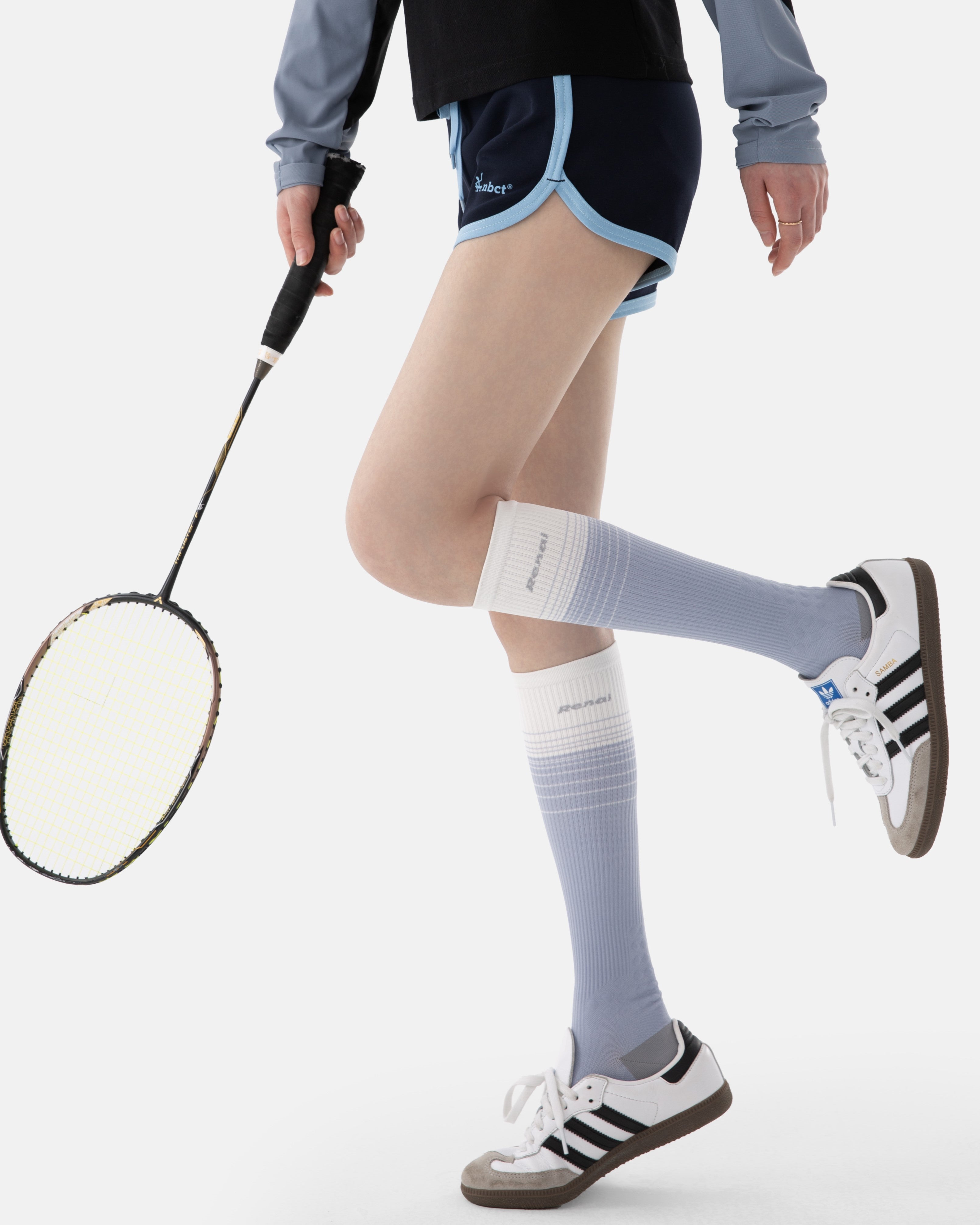 Womens PLA Sports Knee High Socks Breathable Ribbed Athletic Socks