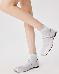 Womens Short Socks Butterfly Embroidery Soft Breathable Casual Socks