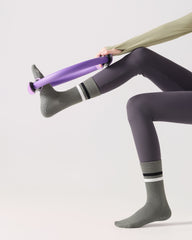 Womens Striped Yoga Socks Non Slip Breathable Crew Sport Socks