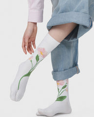 Womens Tabi Socks Floral Boneless Flower Pattern Cute Socks