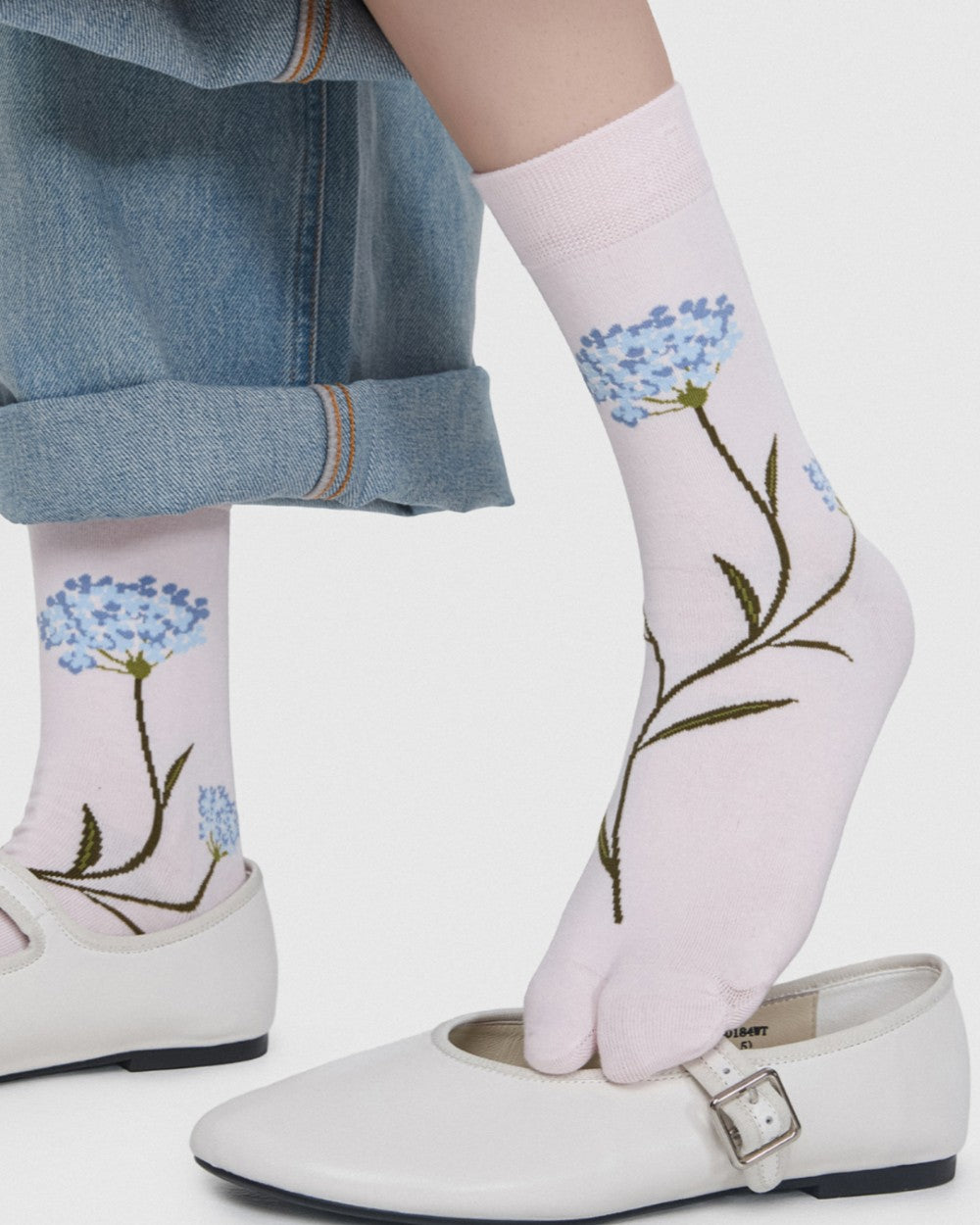 Womens Tabi Socks Floral Boneless Flower Pattern Cute Socks