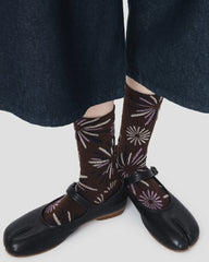 Womens Tabi Socks Retro 3D Fireworks Embossed Pattern Cute Socks