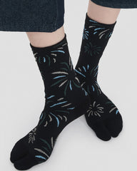 Womens Tabi Socks Retro 3D Fireworks Embossed Pattern Cute Socks