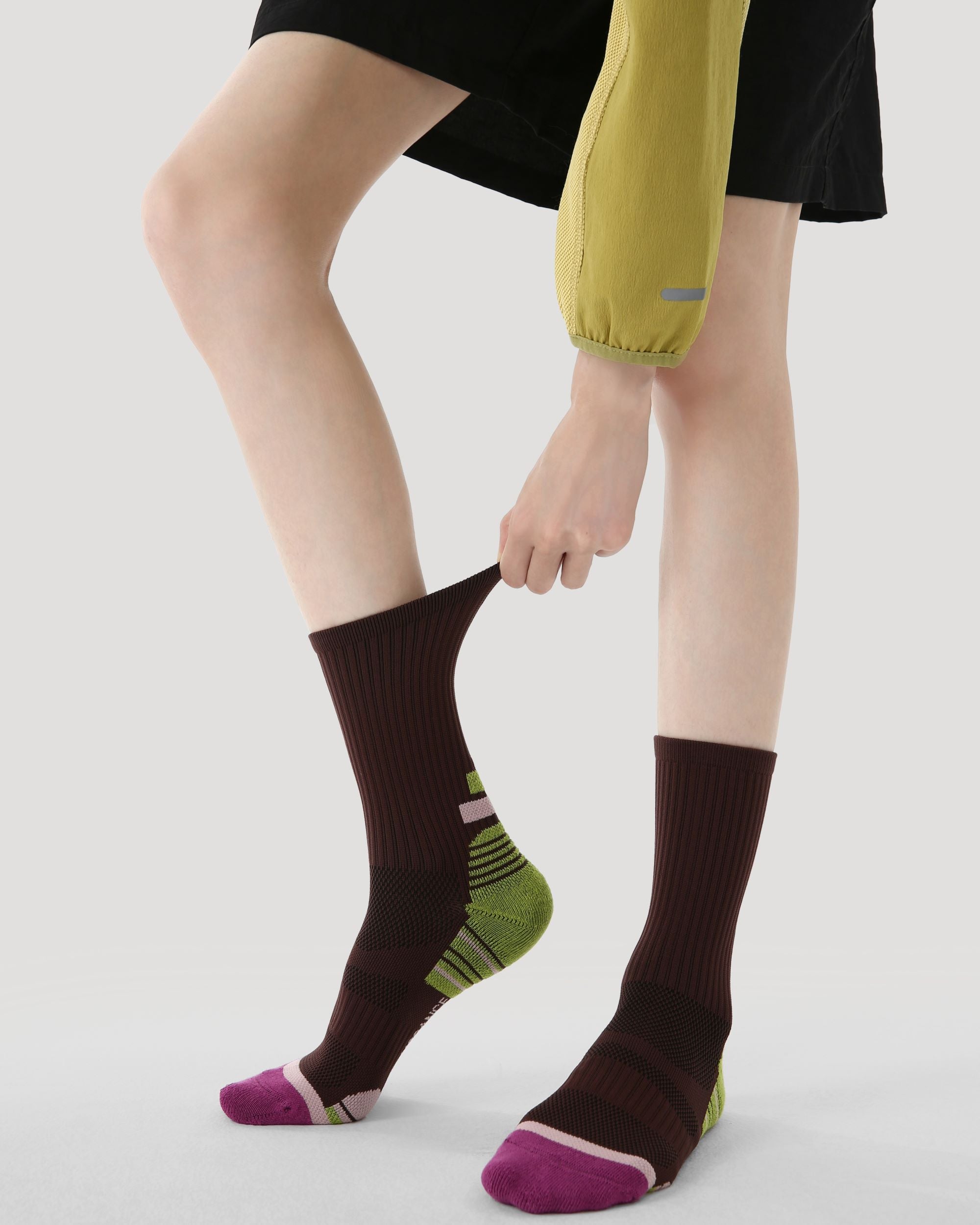 Womens Thin Compression Crew Socks Breathable Support Sport Socks