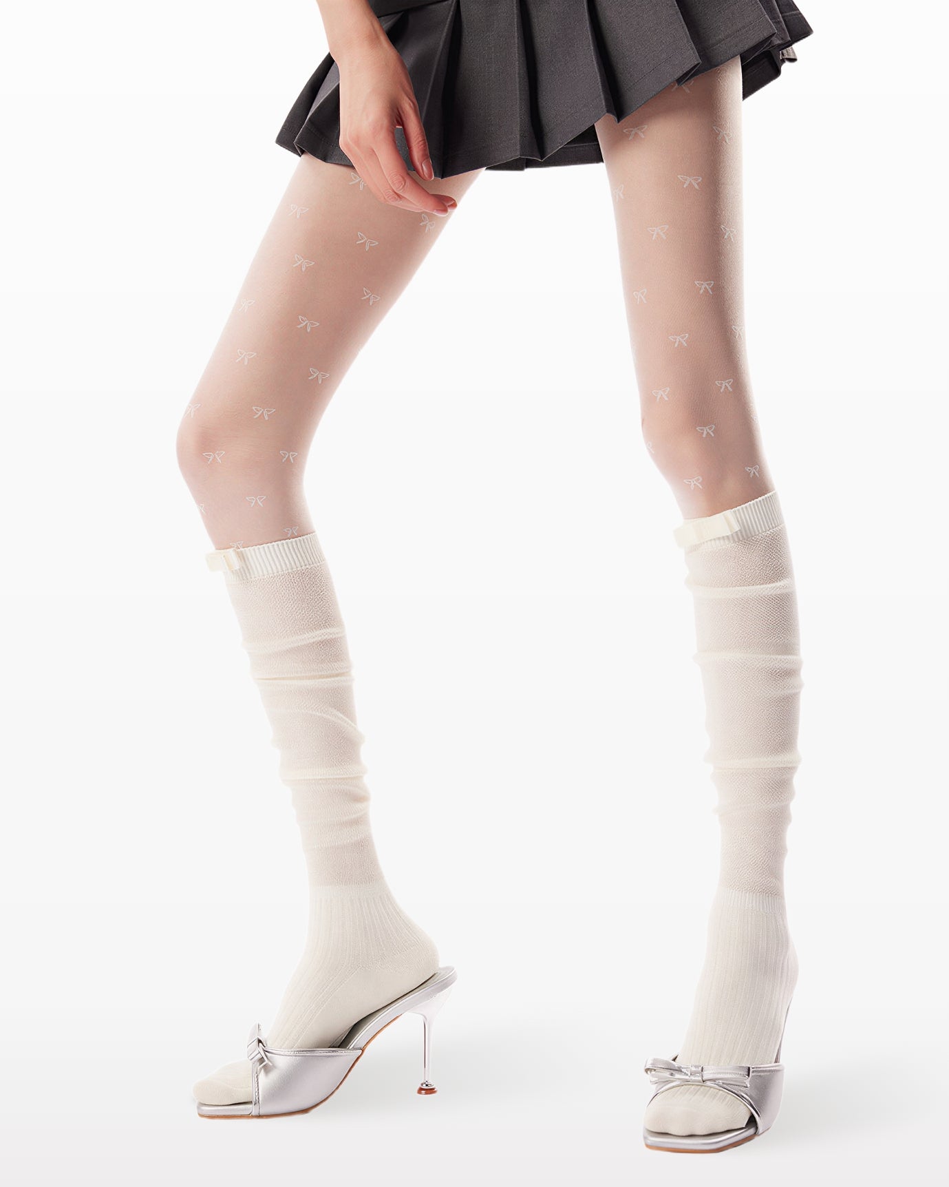 Womens Tights Bow Pattern Cooling Comfortable Fashion Styling