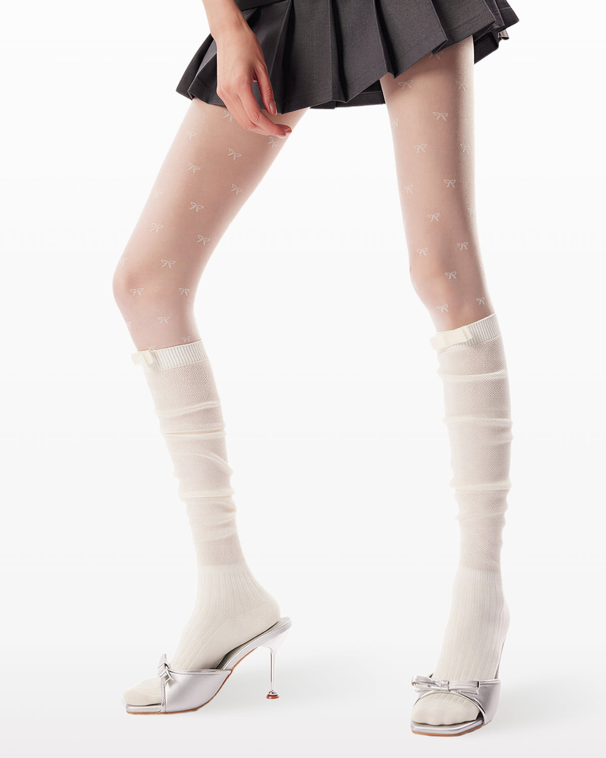 Womens Tights Bow Pattern Cooling Comfortable Fashion Styling