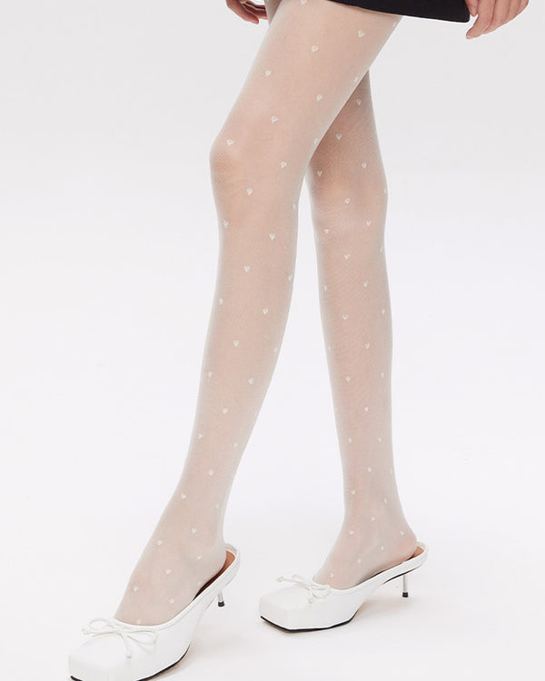 Womens Tights Heart Pattern Cooling Comfortable Fashion Styling - SWEET NANA