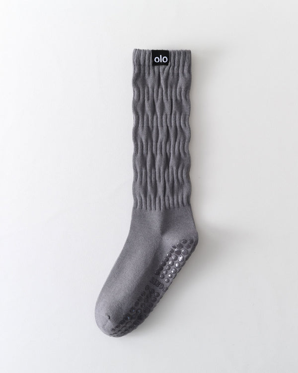 Womens Twisted Crew Yoga Socks Non Slip Combed Cotton Trendy Style - SWEET NANA