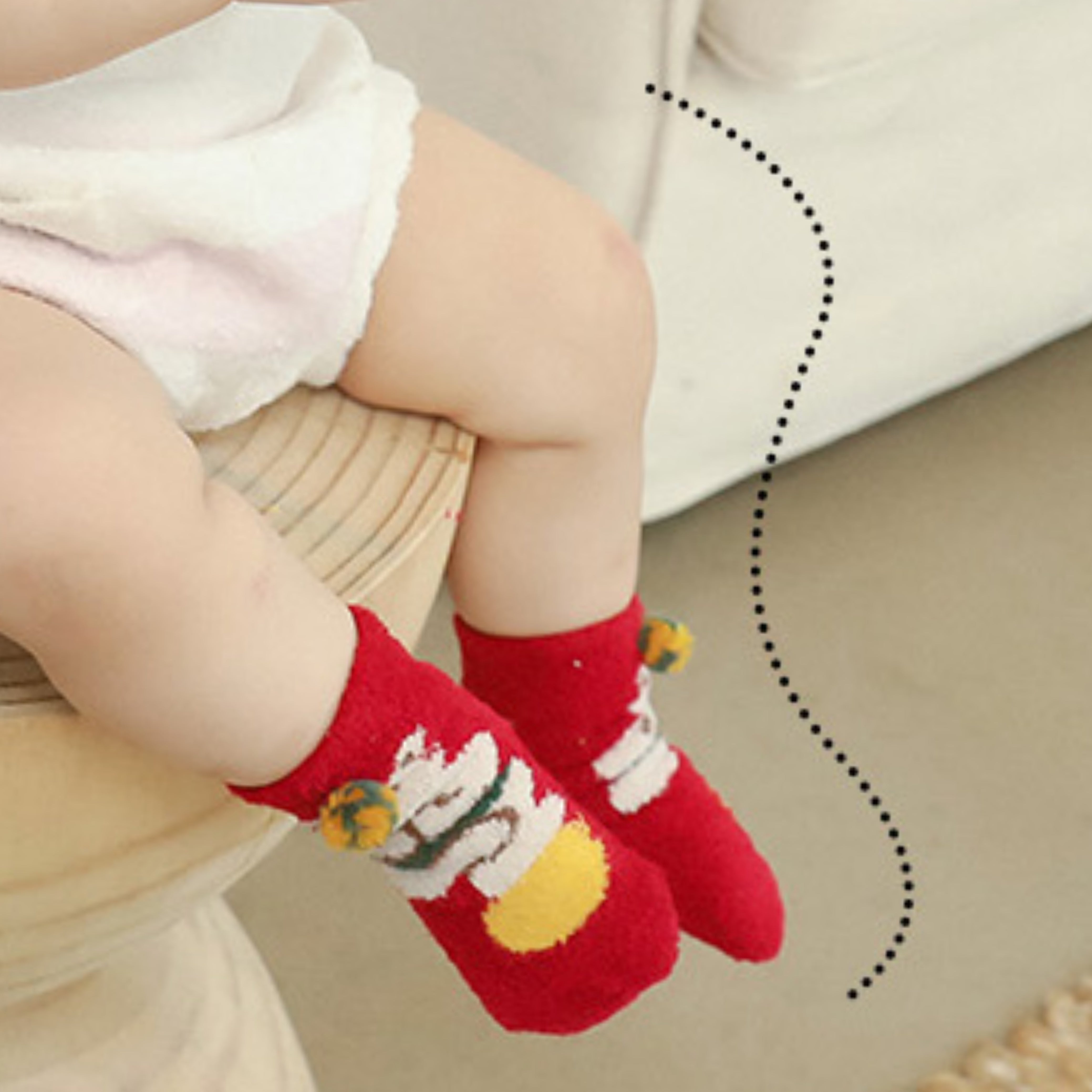 Sweetnana コージーアンクルクルーソックス for Toddlers, 超ソフト厚手の冬用ソックス, 寒い天候に最適な快適さ