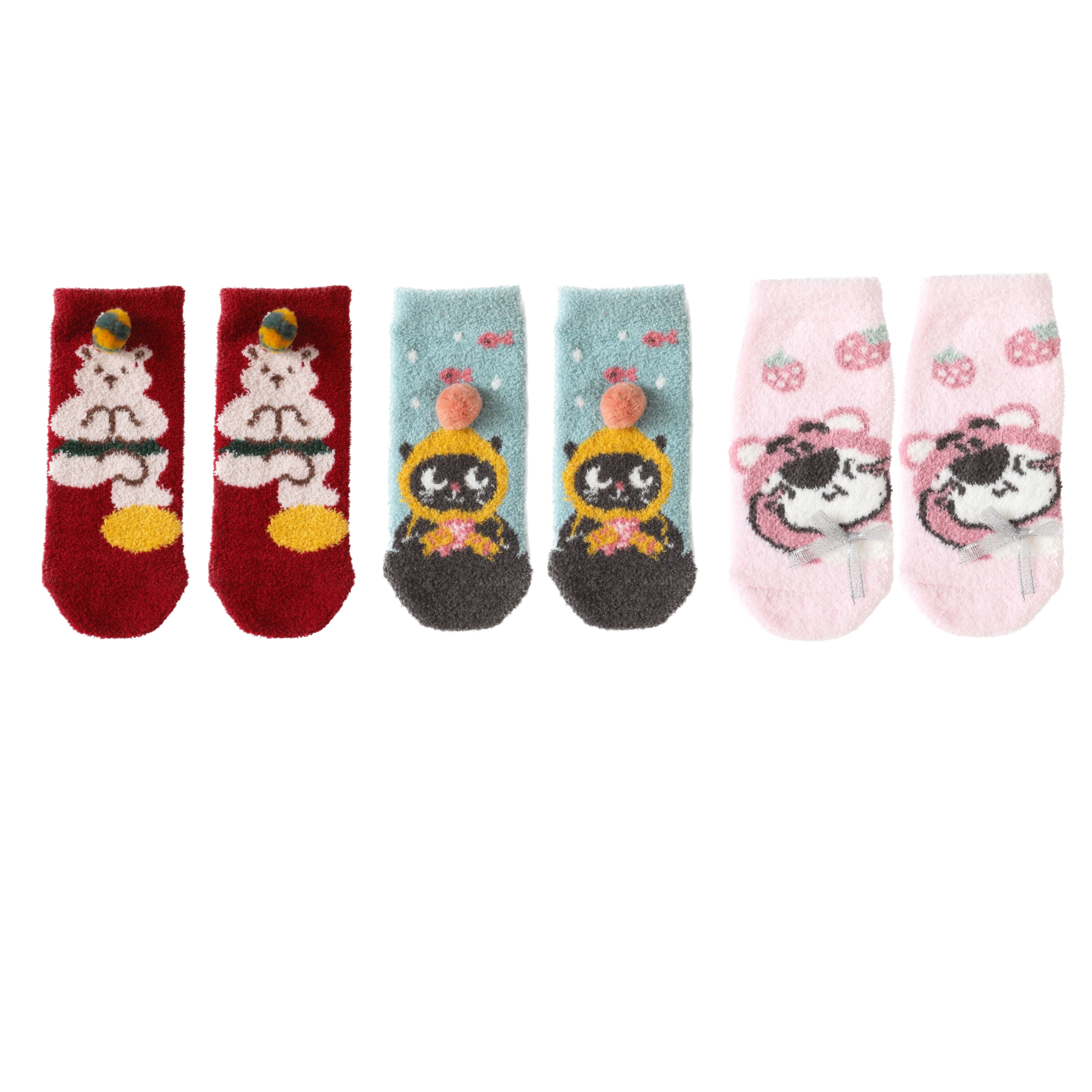Sweetnana 아기용 아늑한 발목 크루 양말, 매우 부드럽고 두꺼운 겨울 양말, 추운 날씨에 이상적인 편안함