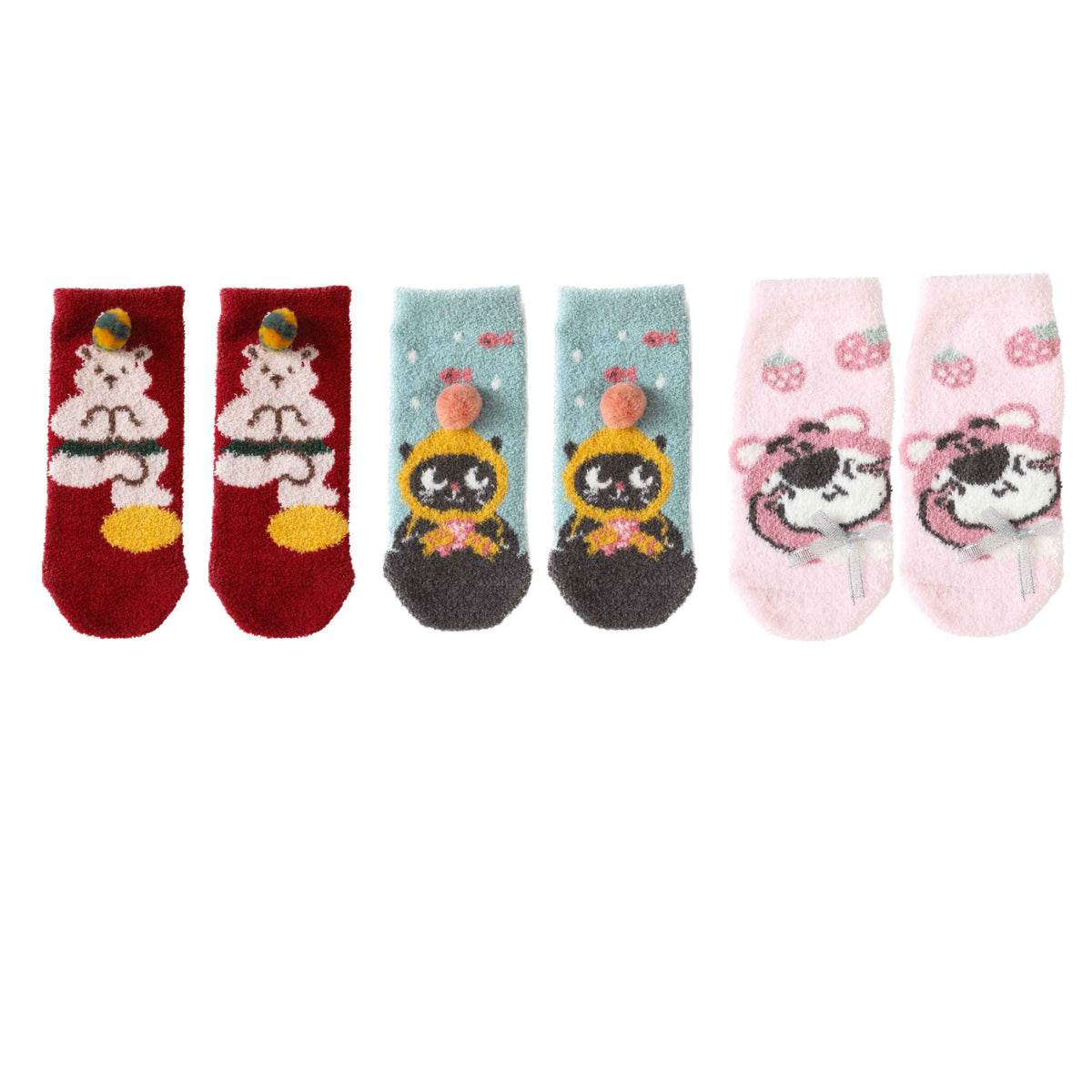 Toddlers Ankle Crew Socks Cute Cozy Thick Soft Warm Socks