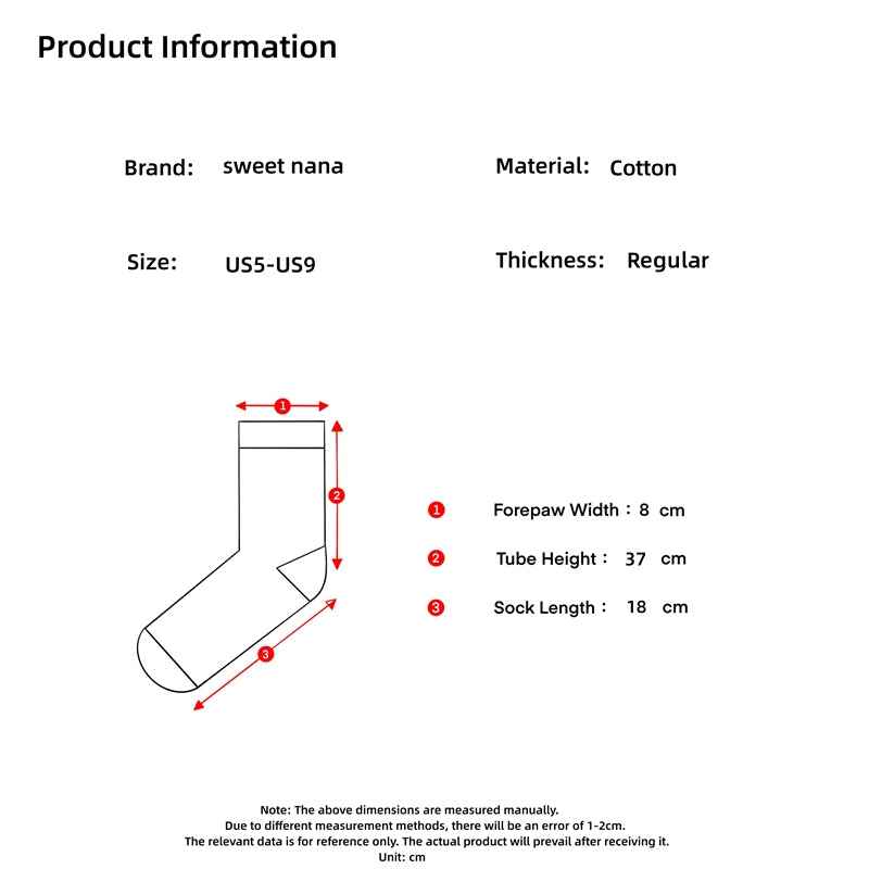 Sweetnana cartoon knee high seamless socks series ,sweat-absorbent and deodorant pure cotton stocking for women,Island style,fashion socks, cute calf socks,compression stocking.