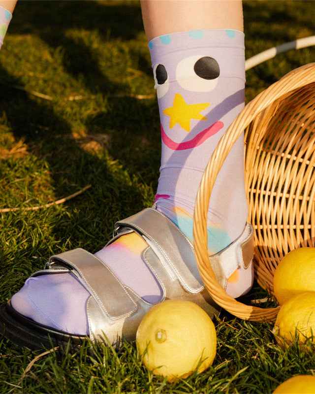 Sweetnana Hand Painted Series Cute and Fun Socks - Seamless, Thin, Cozy Crew Socks for Women and Children