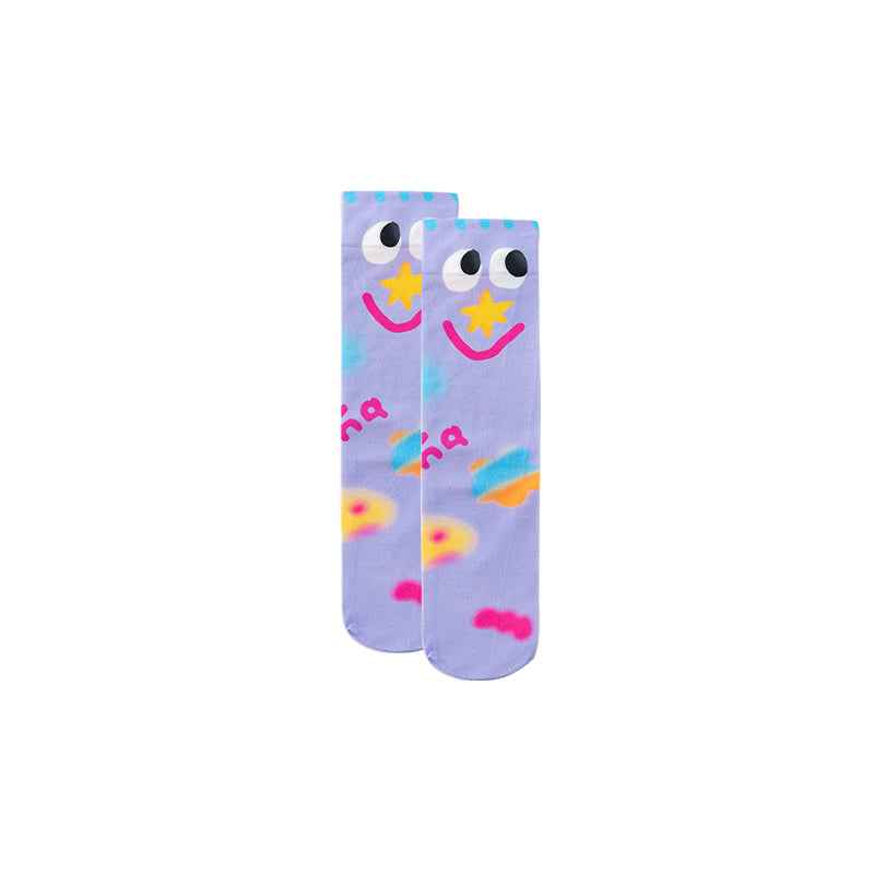 Sweetnana Hand Painted Series Cute and Fun Socks - Seamless, Thin, Cozy Crew Socks for Women and Children